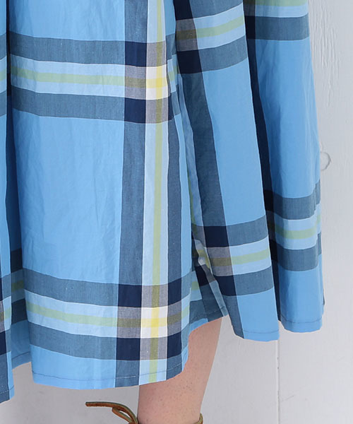 BEAMS BOY（ビームスボーイ）の「BEAMS BOY / BOY ビッグタータン スカート（スカート・レディース・サックスブルー/ネイビー/ナチュラル・ONE SIZE）」の16枚目の写真