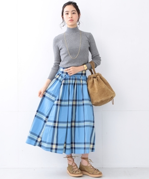 BEAMS BOY（ビームスボーイ）の「BEAMS BOY / BOY ビッグタータン スカート（スカート・レディース・サックスブルー/ネイビー/ナチュラル・ONE SIZE）」の21枚目の写真