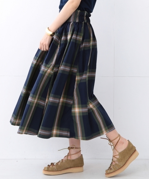 BEAMS BOY（ビームスボーイ）の「BEAMS BOY / BOY ビッグタータン スカート（スカート・レディース・サックスブルー/ネイビー/ナチュラル・ONE SIZE）」の22枚目の写真