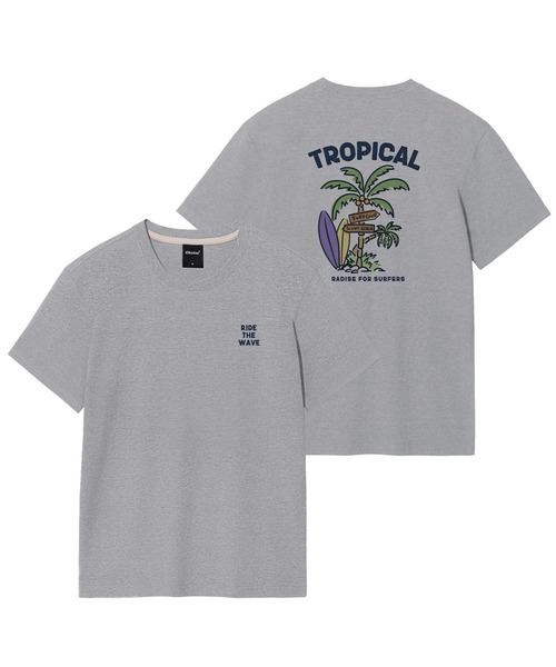 OKSTAR(オクスター)の「トロピカルウェーブバンファルティー(Tシャツ/カットソー・レディース・ホワイト/クリーム/ライトベージュ/ライトグレー/グレー・SMALL/X-LARGE/LARGE/MEDIUM/4XL/2XL/3XL)」の3枚目の写真