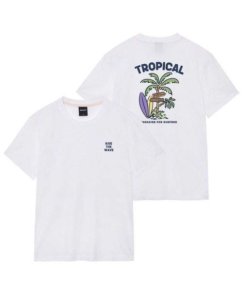 OKSTAR(オクスター)の「トロピカルウェーブバンファルティー(Tシャツ/カットソー・レディース・ホワイト/クリーム/ライトベージュ/ライトグレー/グレー・SMALL/X-LARGE/LARGE/MEDIUM/4XL/2XL/3XL)」の1枚目の写真