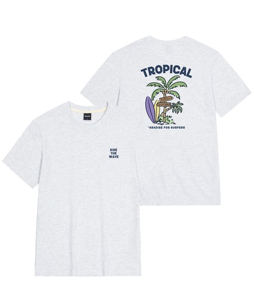 OKSTAR(オクスター)の「トロピカルウェーブバンファルティー(Tシャツ/カットソー・レディース・ホワイト/クリーム/ライトベージュ/ライトグレー/グレー・SMALL/X-LARGE/LARGE/MEDIUM/4XL/2XL/3XL)」の2枚目の写真