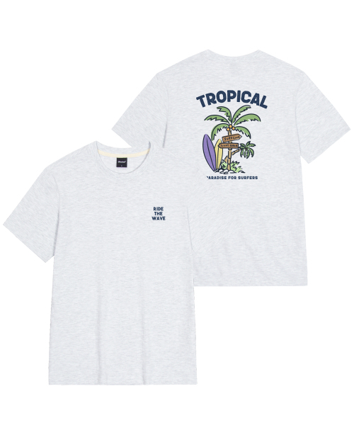 OKSTAR(オクスター)の「トロピカルウェーブバンファルティー(Tシャツ/カットソー・レディース・ホワイト/クリーム/ライトベージュ/ライトグレー/グレー・SMALL/X-LARGE/LARGE/MEDIUM/4XL/2XL/3XL)」の6枚目の写真