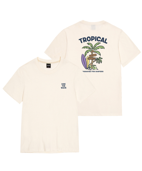 OKSTAR(オクスター)の「トロピカルウェーブバンファルティー(Tシャツ/カットソー・レディース・ホワイト/クリーム/ライトベージュ/ライトグレー/グレー・SMALL/X-LARGE/LARGE/MEDIUM/4XL/2XL/3XL)」の8枚目の写真