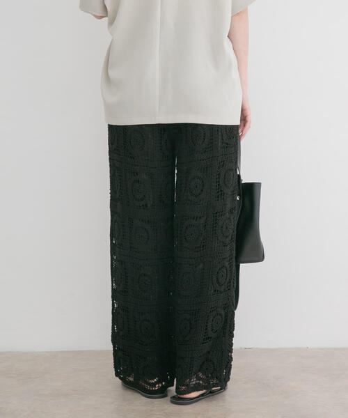 ITEMS URBANRESEARCH（アイテムズ アーバンリサーチ）の「クロシェパンツ（その他パンツ・レディース・ブラック/ベージュ・FREE）」の3枚目の写真