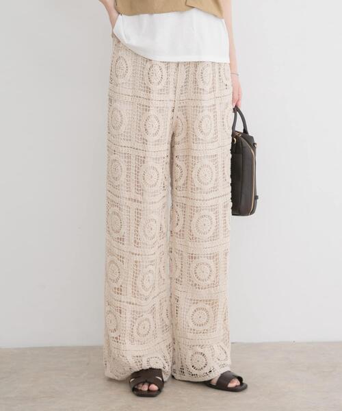 ITEMS URBANRESEARCH（アイテムズ アーバンリサーチ）の「クロシェパンツ（その他パンツ・レディース・ブラック/ベージュ・FREE）」の8枚目の写真