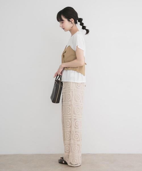 ITEMS URBANRESEARCH（アイテムズ アーバンリサーチ）の「クロシェパンツ（その他パンツ・レディース・ブラック/ベージュ・FREE）」の11枚目の写真