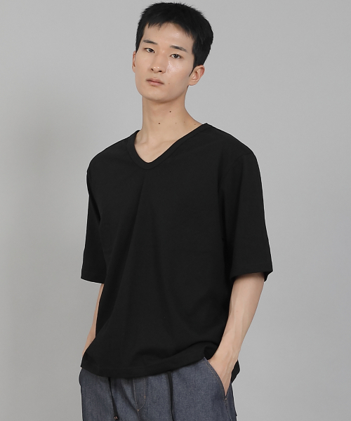 SAINTCREW(セントクルー)の「無地Vネック16sコットン5部半袖TシャツV-8A01ブラック(Tシャツ/カットソー・メンズ・その他・MEDIUM/LARGE/X-LARGE/XXXX-LARGE/XXX-LARGE/XX-LARGE)」の4枚目の写真