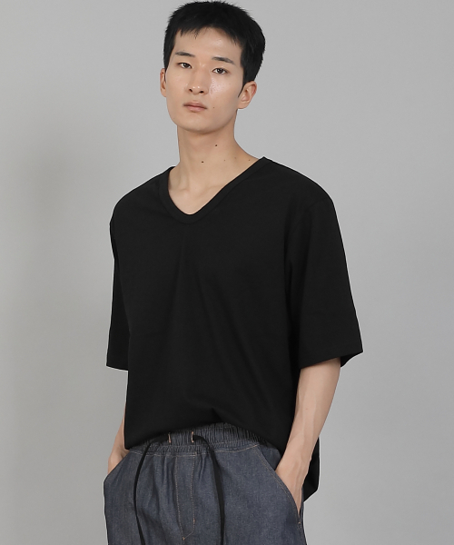 SAINTCREW(セントクルー)の「無地Vネック16sコットン5部半袖TシャツV-8A01ブラック(Tシャツ/カットソー・メンズ・その他・MEDIUM/LARGE/X-LARGE/XXXX-LARGE/XXX-LARGE/XX-LARGE)」の5枚目の写真