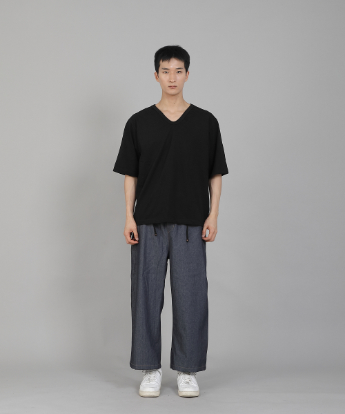 SAINTCREW(セントクルー)の「無地Vネック16sコットン5部半袖TシャツV-8A01ブラック(Tシャツ/カットソー・メンズ・その他・MEDIUM/LARGE/X-LARGE/XXXX-LARGE/XXX-LARGE/XX-LARGE)」の6枚目の写真