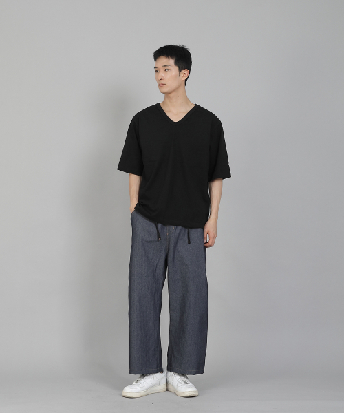 SAINTCREW(セントクルー)の「無地Vネック16sコットン5部半袖TシャツV-8A01ブラック(Tシャツ/カットソー・メンズ・その他・MEDIUM/LARGE/X-LARGE/XXXX-LARGE/XXX-LARGE/XX-LARGE)」の7枚目の写真