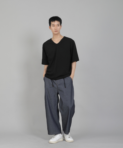 SAINTCREW(セントクルー)の「無地Vネック16sコットン5部半袖TシャツV-8A01ブラック(Tシャツ/カットソー・メンズ・その他・MEDIUM/LARGE/X-LARGE/XXXX-LARGE/XXX-LARGE/XX-LARGE)」の8枚目の写真