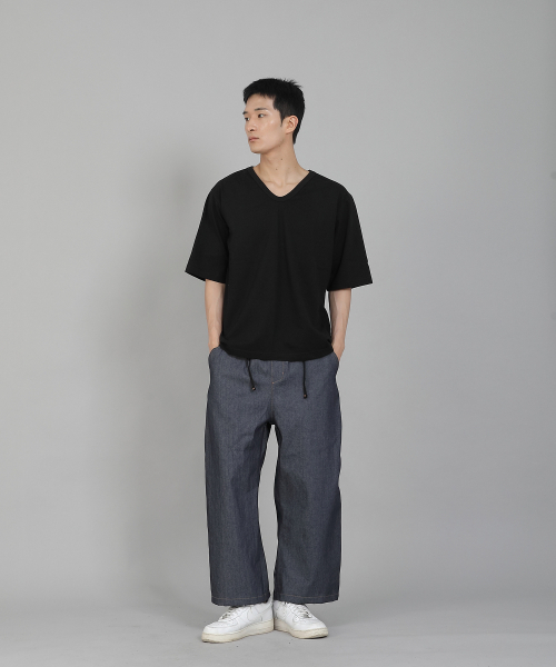 SAINTCREW(セントクルー)の「無地Vネック16sコットン5部半袖TシャツV-8A01ブラック(Tシャツ/カットソー・メンズ・その他・MEDIUM/LARGE/X-LARGE/XXXX-LARGE/XXX-LARGE/XX-LARGE)」の12枚目の写真