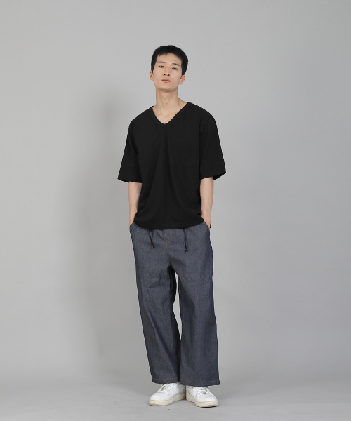 SAINTCREW(セントクルー)の「無地Vネック16sコットン5部半袖TシャツV-8A01ブラック(Tシャツ/カットソー・メンズ・その他・MEDIUM/LARGE/X-LARGE/XXXX-LARGE/XXX-LARGE/XX-LARGE)」の13枚目の写真