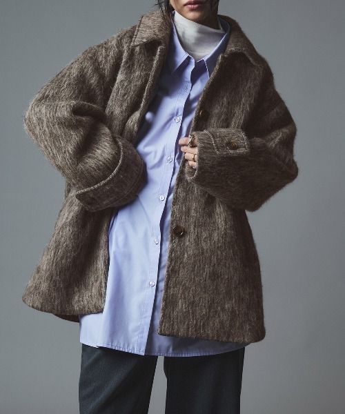 ウール シャギー ステンカラー コート / Wool Shaggy Soutien Collar