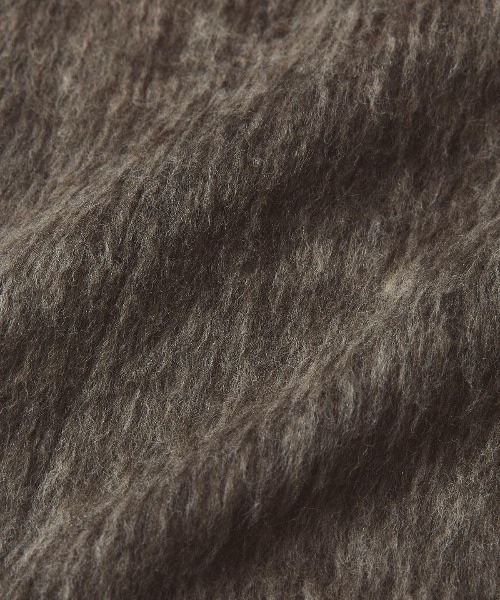 W:Huku(フーク)の「ウール シャギー ステンカラー コート / Wool Shaggy Soutien Collar Coat(ピーコート・レディース・チャコール/マスタード/ブラウン/ライトベージュ・FREE)」の5枚目の写真