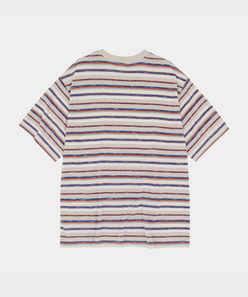 LETTERCOMO(レテルコモ)の「エビニュー ストライプ ハーフスリーブ 半袖Tシャツ オレンジブルー(Tシャツ/カットソー・メンズ・オレンジ・MEDIUM/LARGE/X-LARGE)」の8枚目の写真