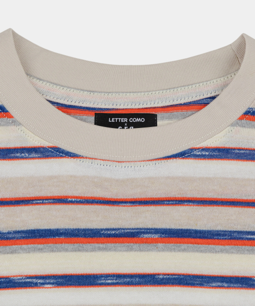 LETTERCOMO(レテルコモ)の「エビニュー ストライプ ハーフスリーブ 半袖Tシャツ オレンジブルー(Tシャツ/カットソー・メンズ・オレンジ・MEDIUM/LARGE/X-LARGE)」の10枚目の写真