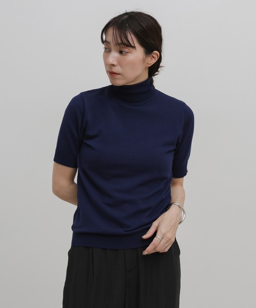 select MOCA(セレクトモカ)の「コンパクトハイネックシンプルニットトップス(ニット/セーター・レディース・ベージュ/グレー/ネイビー/ブラック/アイボリー・FREE)」の13枚目の写真