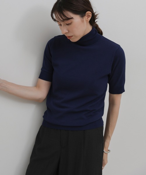 select MOCA(セレクトモカ)の「コンパクトハイネックシンプルニットトップス(ニット/セーター・レディース・ベージュ/グレー/ネイビー/ブラック/アイボリー・FREE)」の10枚目の写真