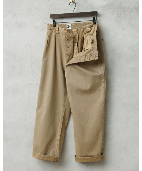WAIPER.inc(ワイパーインク)の「WAIPER.inc フランス軍 1950~60年代 M-52 ヴィンテージ ツータック WESTPOINT チノトラウザー ストレート オーバーダイ【WP1002D】(チノパンツ・メンズ・ネイビー/ブラック/ベージュ系その他・L-Regular/L-Long)」の7枚目の写真