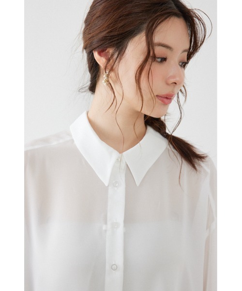rienda（リエンダ）の「マルチウェイシアーシャツ　夏服　秋服（シャツ/ブラウス・レディース・ブラック/ライトブルー/ホワイト・FREE）」の13枚目の写真