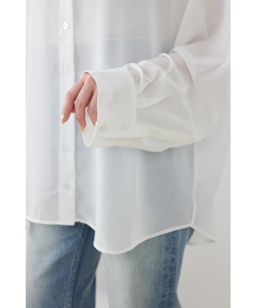 rienda（リエンダ）の「マルチウェイシアーシャツ　夏服　秋服（シャツ/ブラウス・レディース・ブラック/ライトブルー/ホワイト・FREE）」の16枚目の写真