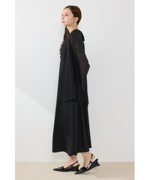 rienda（リエンダ）の「マルチウェイシアーシャツ　夏服　秋服（シャツ/ブラウス・レディース・ブラック/ライトブルー/ホワイト・FREE）」の19枚目の写真