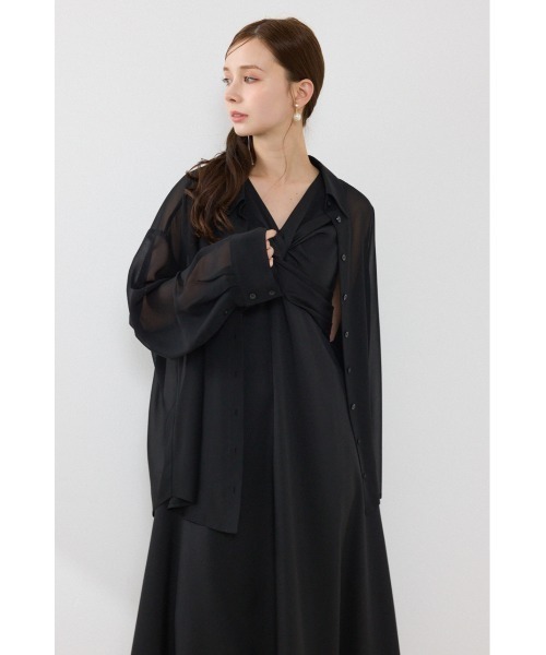 rienda（リエンダ）の「マルチウェイシアーシャツ　夏服　秋服（シャツ/ブラウス・レディース・ブラック/ライトブルー/ホワイト・FREE）」の20枚目の写真