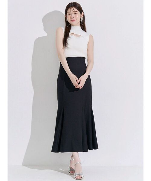 MERCURYDUO(マーキュリーデュオ)の「カットアウトフリルノースリニット(ニット/セーター・レディース・ベビーピンク/ブラック/オフホワイト・FREE)」の6枚目の写真