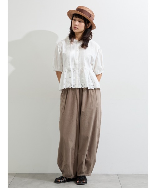 Samansa Mos2(サマンサ モスモス)の「【販路限定】パフスリーブレースブラウス(シャツ/ブラウス・レディース・オフホワイト/ブラック/ミント・F)」の8枚目の写真