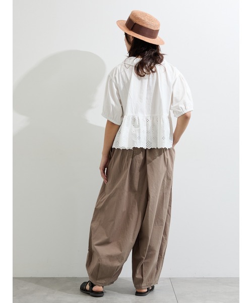 Samansa Mos2(サマンサ モスモス)の「【販路限定】パフスリーブレースブラウス(シャツ/ブラウス・レディース・オフホワイト/ブラック/ミント・F)」の12枚目の写真