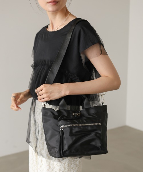 Bab(バブ)の「ナイロントートBAG(トートバッグ・レディース・ブラック/ベージュ/A・ONESIZE)」の2枚目の写真