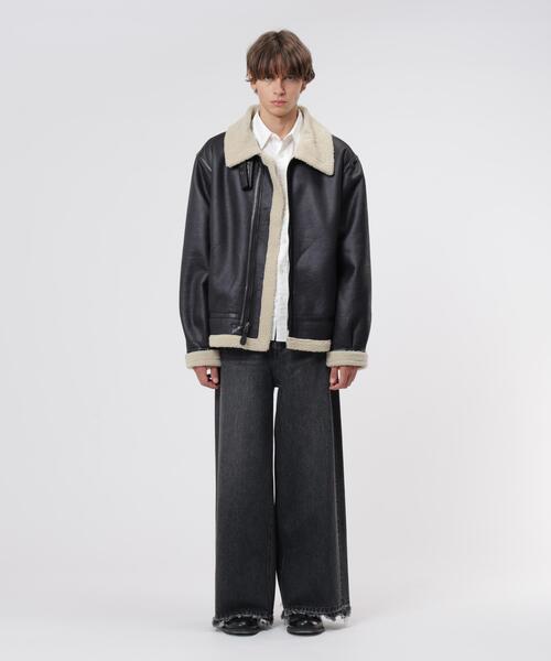 Alpha Industries（アルファインダストリーズ）の「Alpha Industries/アルファインダストリーズ/MOUTON B-3 RELAXED FIT JACKET/ムートンB-3 リラックスフィットジャケット（ムートンコート・メンズ・ブラック/ブラウン・S/M/L/2XL/XL/XS）」の4枚目の写真