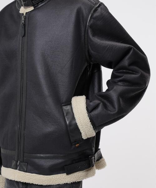 Alpha Industries（アルファインダストリーズ）の「Alpha Industries/アルファインダストリーズ/MOUTON B-3 RELAXED FIT JACKET/ムートンB-3 リラックスフィットジャケット（ムートンコート・メンズ・ブラック/ブラウン・S/M/L/2XL/XL/XS）」の9枚目の写真