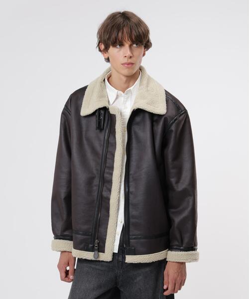 Alpha Industries（アルファインダストリーズ）の「Alpha Industries/アルファインダストリーズ/MOUTON B-3 RELAXED FIT JACKET/ムートンB-3 リラックスフィットジャケット（ムートンコート・メンズ・ブラック/ブラウン・S/M/L/2XL/XL/XS）」の12枚目の写真