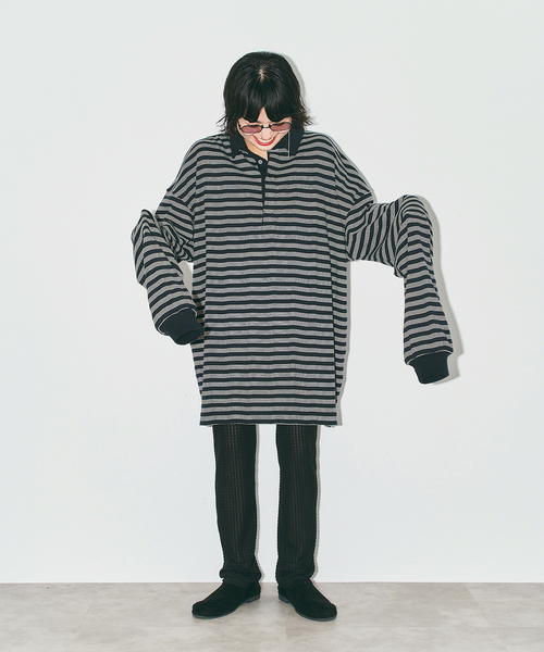 MILLER（ミラー）の「MILLER 別注 border shirt：カットソー（Tシャツ/カットソー・レディース・グリーン/ブラック・FREE）」の12枚目の写真