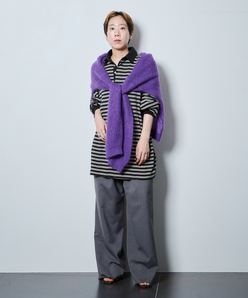 MILLER（ミラー）の「MILLER 別注 border shirt：カットソー（Tシャツ/カットソー・レディース・グリーン/ブラック・FREE）」の15枚目の写真