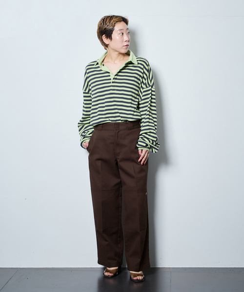 MILLER（ミラー）の「MILLER 別注 border shirt：カットソー（Tシャツ/カットソー・レディース・グリーン/ブラック・FREE）」の17枚目の写真