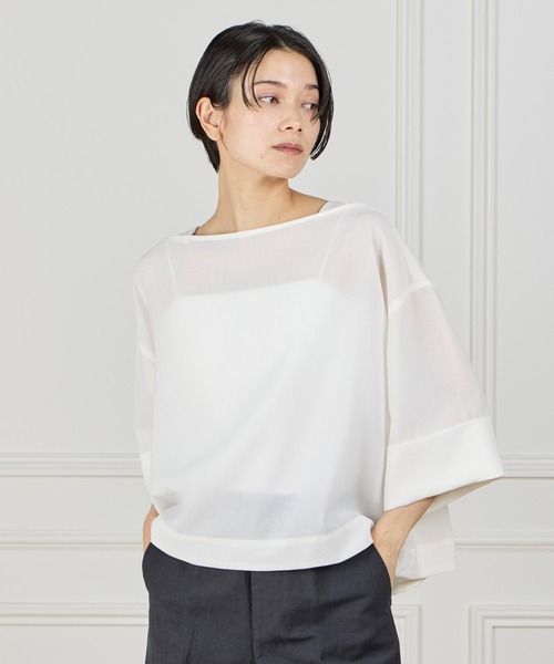 I.T.'S international(イッツインターナショナル)の「リネンライク ワイドスリーブブラウス(シャツ/ブラウス・レディース・オフホワイト/ベージュ/ピンク・フリー)」の17枚目の写真