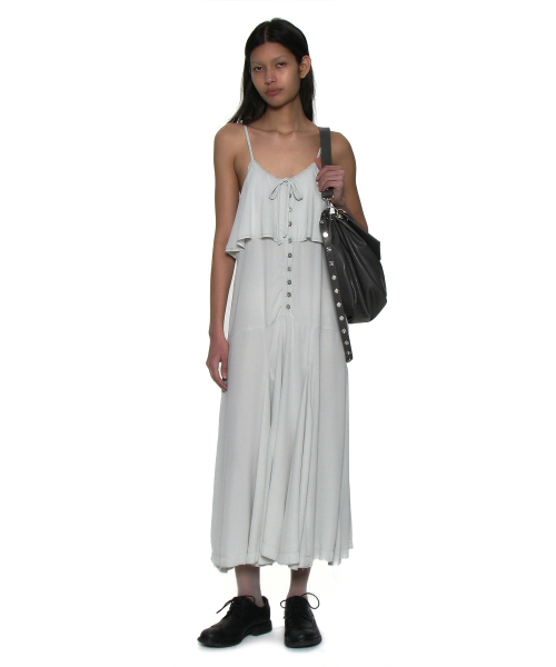 PARTIMENTO WOMEN(パルティメントウィメン)の「ラッフルレーストリムフレアスリップドレス_ミント(ワンピース・レディース・その他・SMALL/MEDIUM)」の1枚目の写真