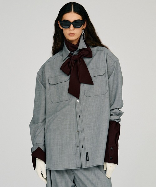 PRANK PROJECT(プランクプロジェクト)の「【2026Autumn Pre-Order】ピンチェックオーバーシャツ / Pin Check Overshirt(シャツ/ブラウス・レディース・グレー・FREE)」の1枚目の写真