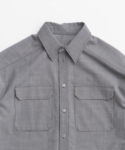 PRANK PROJECT(プランクプロジェクト)の「【2026Autumn Pre-Order】ピンチェックオーバーシャツ / Pin Check Overshirt(シャツ/ブラウス・レディース・グレー・FREE)」の9枚目の写真