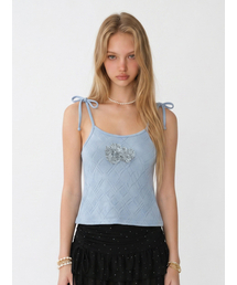 Flower Strap Top Light Blue