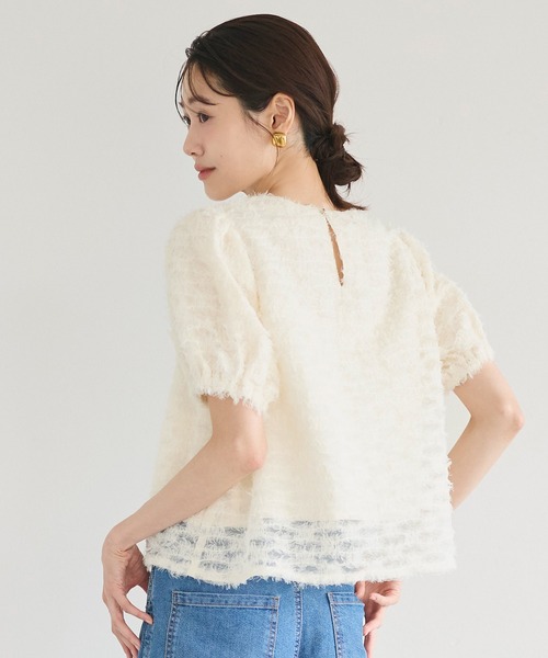 coca(coca)(コカ)の「【西山茉希様着用】チュール半袖ブラウス(シャツ/ブラウス・レディース・ブラック/アイボリー・L/M/S)」の18枚目の写真
