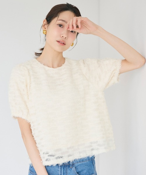 coca(coca)(コカ)の「【西山茉希様着用】チュール半袖ブラウス(シャツ/ブラウス・レディース・ブラック/アイボリー・L/M/S)」の19枚目の写真