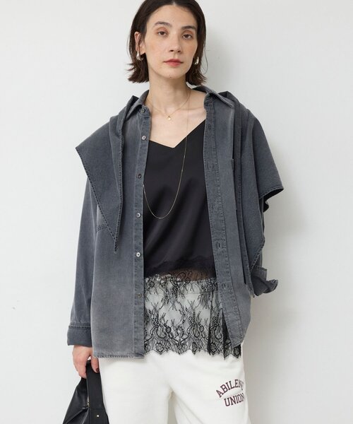 GALLARDAGALANTE（ガリャルダガランテ）の「【スカーフ付き】カシュクールデニムシャツ（シャツ/ブラウス・レディース・ブルー/グレー・FREE）」の2枚目の写真