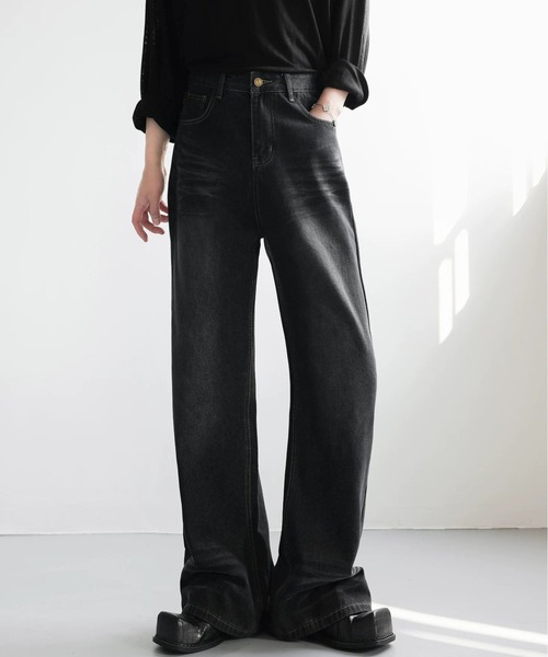 Otte(オッテ)の「ハイウエストフレアデニム(デニムパンツ・メンズ・ブラック・SMALL/MEDIUM)」の1枚目の写真