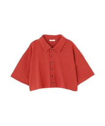 MEN ルーズフィット ポロシャツ ブラウン CLANE ポロシャツ 長袖 ブラウン