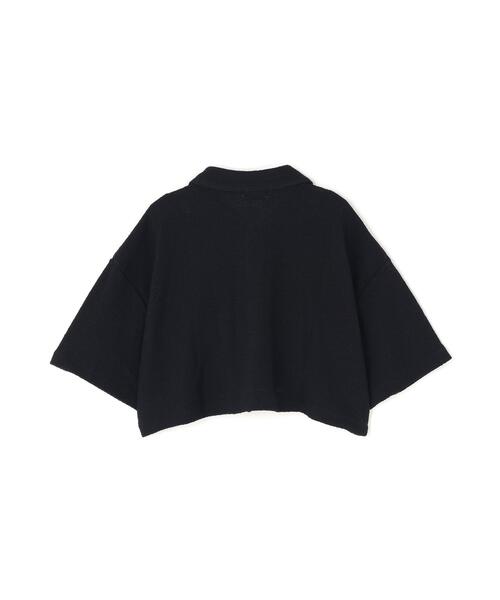 CLANE(クラネ)の「CLANE/クラネ/CRISP CROPPED POLO TOPS(ポロシャツ・レディース・ブラック/アイボリー/レッド・F)」の4枚目の写真